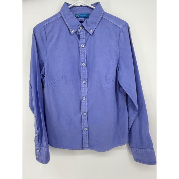 Fresh Produce Button Down Long Sleeve Shirt Womens Small Periwinkle Top - Picture 1 of 3